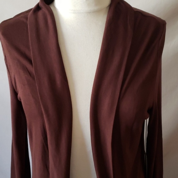 New Vertigo Paris Long Brown Sweater with Pockets - Picture 2 of 8